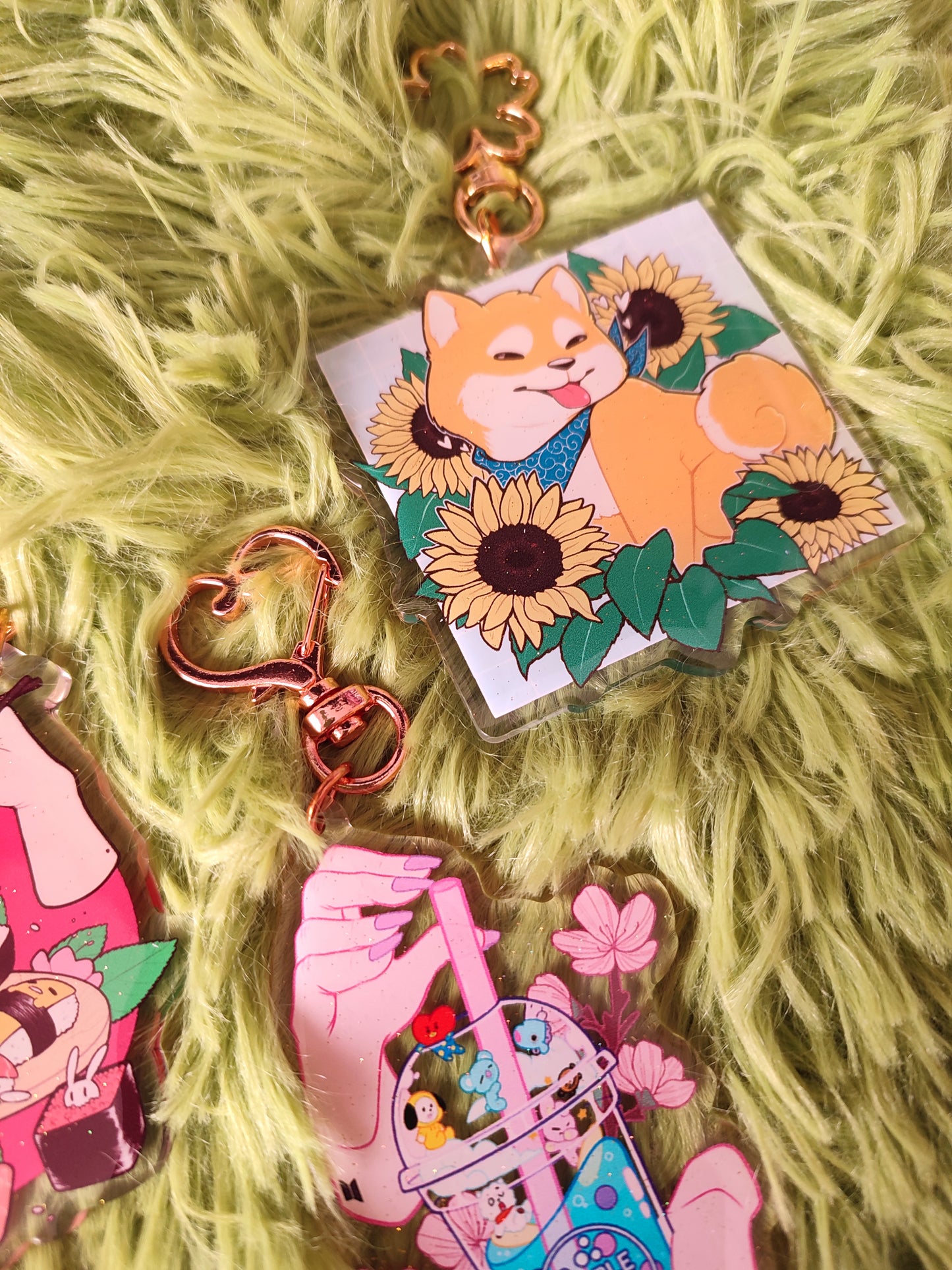 Japan & Korea Inspired Acryilic Glitter Keychains