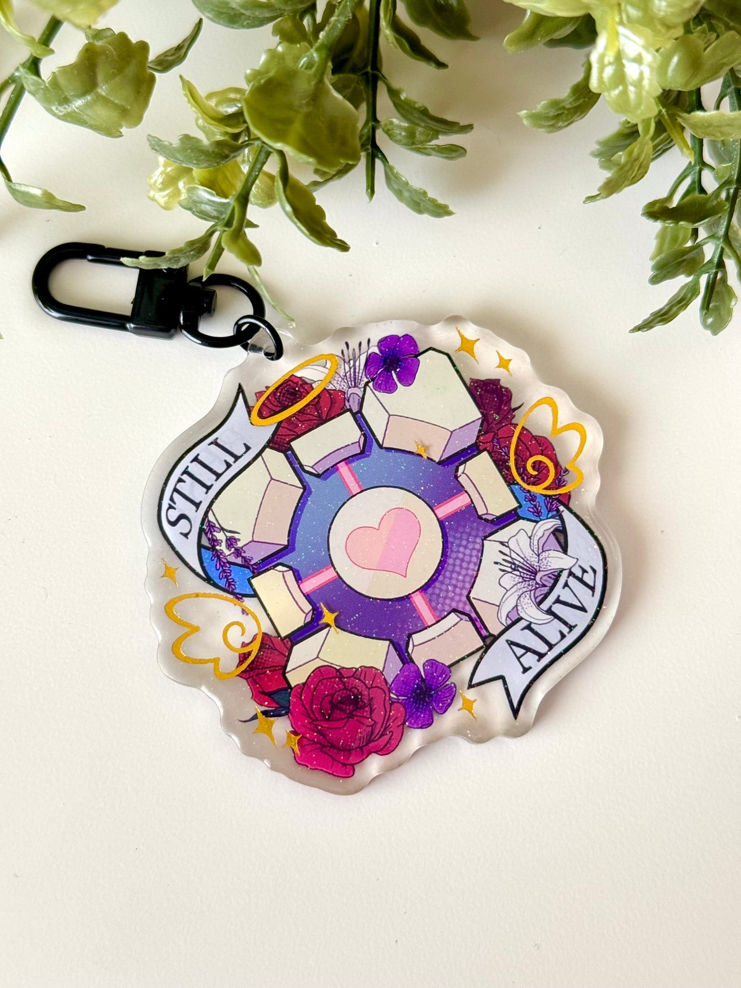 PORTAL 2 COMPANION CUBE Golden Foil keychain