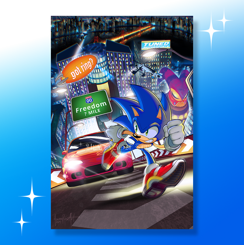 SONIC PRIME Print Chaos Sonic x Rusty Rose – HeavenRoseArt Store SONIC PRIME Print Chaos Sonic x Rusty Rose – HeavenRoseArt Store