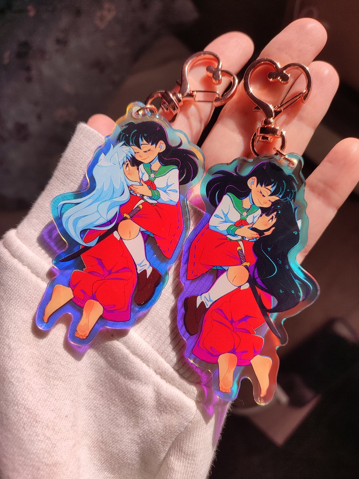 Inuyasha x Kagome Holographic Keychains