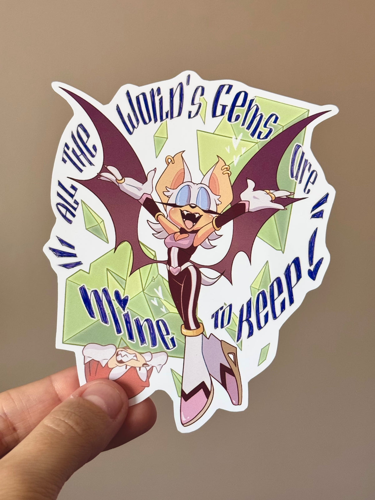 XXL STICKERS Rouge Treasure Hunter from Sonic Adventure 2