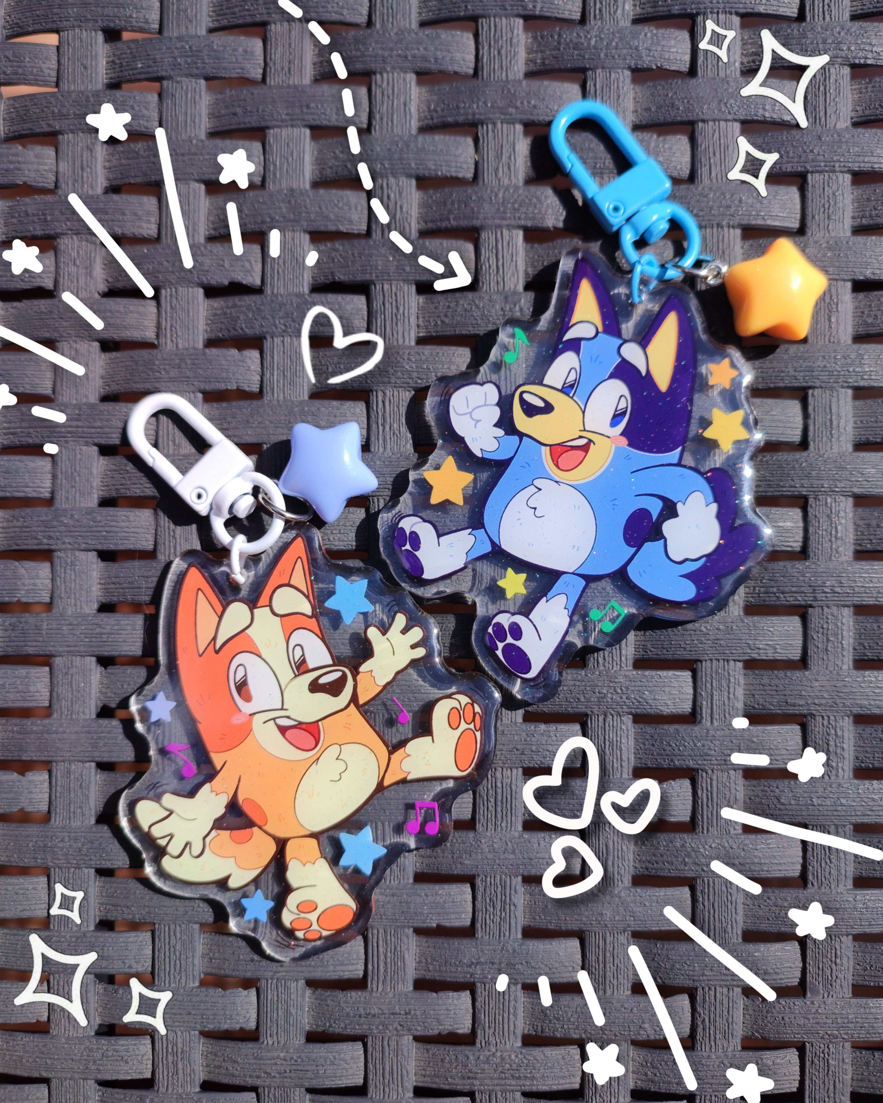 Bluey Key Chain keychains – HeavenRoseArt Store