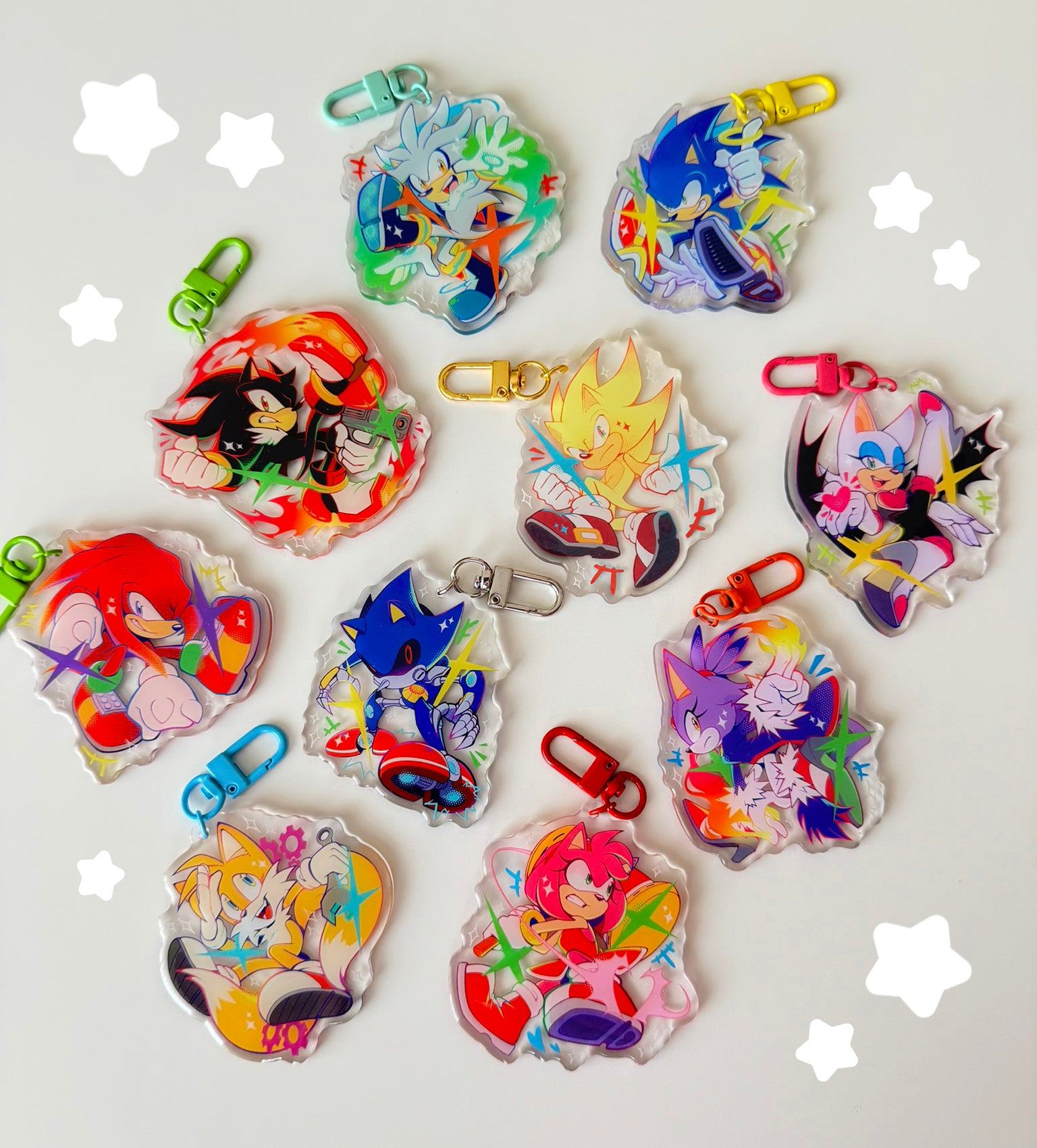 Sonic The Hedgehog Acrylic Keychains HeavenRose Art Store ...