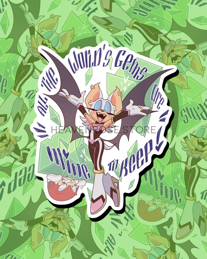 XXL STICKERS Rouge Treasure Hunter from Sonic Adventure 2