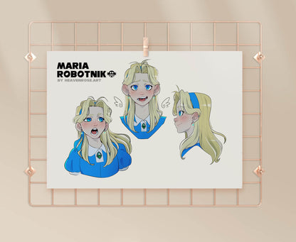 Maria Robotnik foil Acrylic Keychain & Print