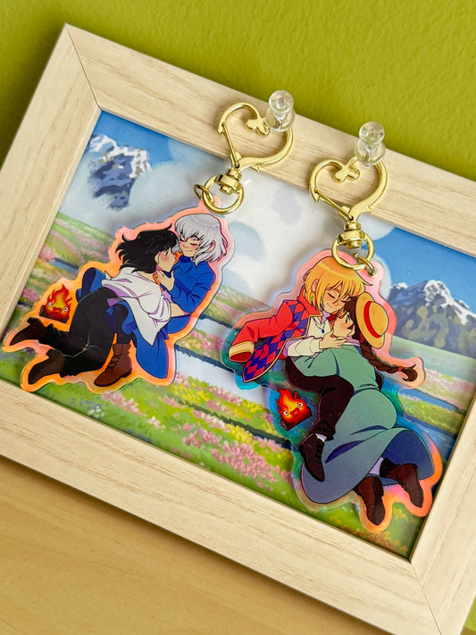 Howl x Sophie Ghibli's Howl's Moving Castle Holographic Keychains