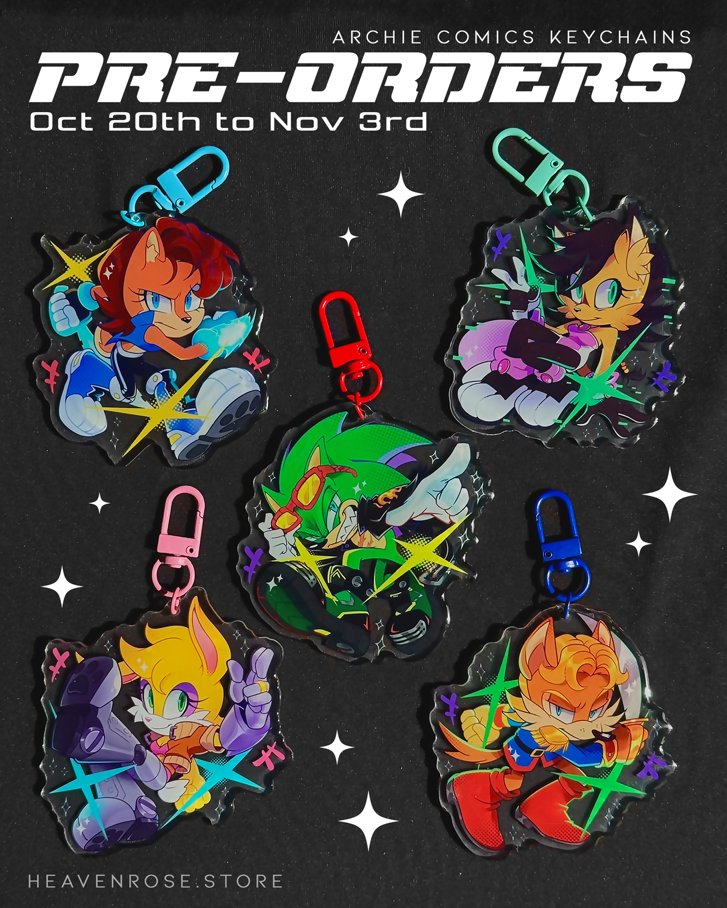 Sonic The Hedgehog [ARCHIE COMICS EDITION] Acrylic Keychains