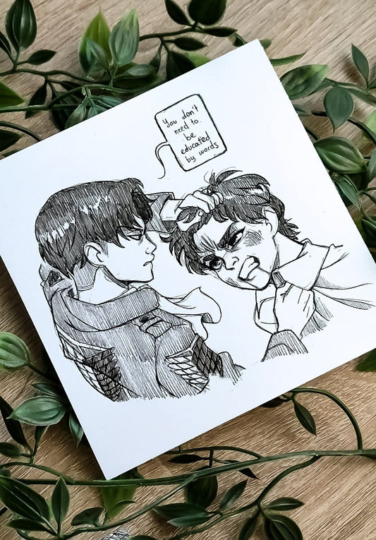 LEVI & EREN from Attack On Titan Sketch A5 Print